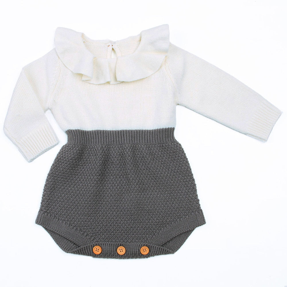 Baby Girl Clothing Rompers Wool Knitting Tops Long Sleeve Romper