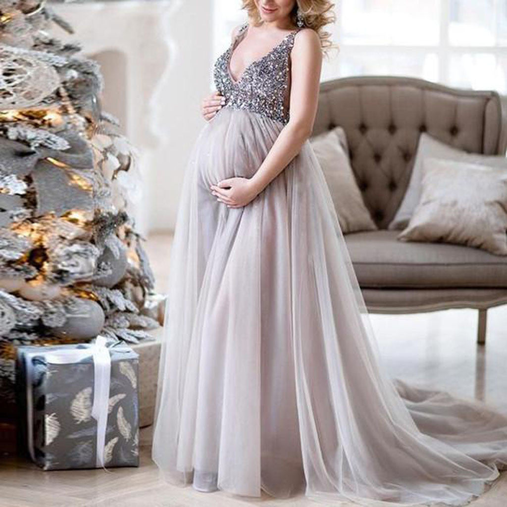 New Maternity Dresses European American Pregnant Women Mercerized Cotton V  Neck Mopping Dresses Photography Props Wedding Party Evening Dresses Baby  Showers,Red01-M : Amazon.com.au: Clothing, Shoes & Accessories