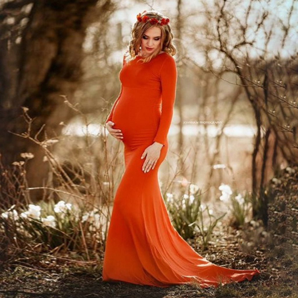 orange pregnancy dress