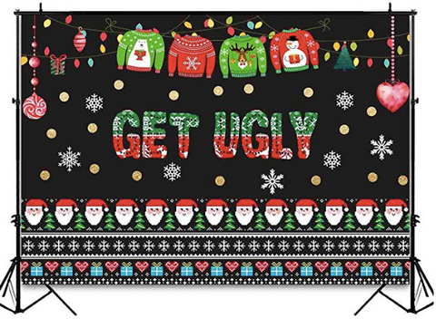 ugly christmas sweater party backdrop 