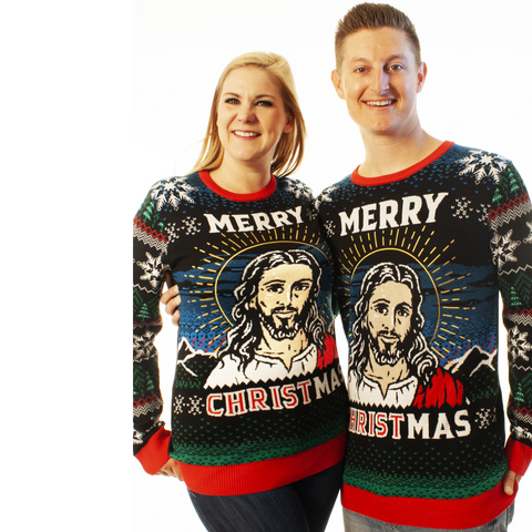 ugly christmas sweater jesus merry christmas religious christian christianity