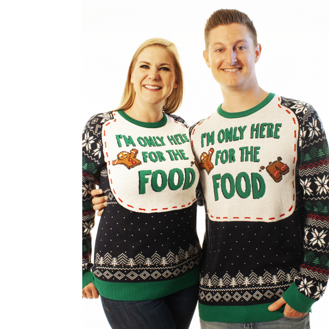 i'm only here for the food assorted ugly christmas sweater