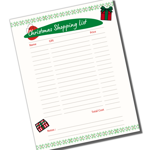 holiday shopping list