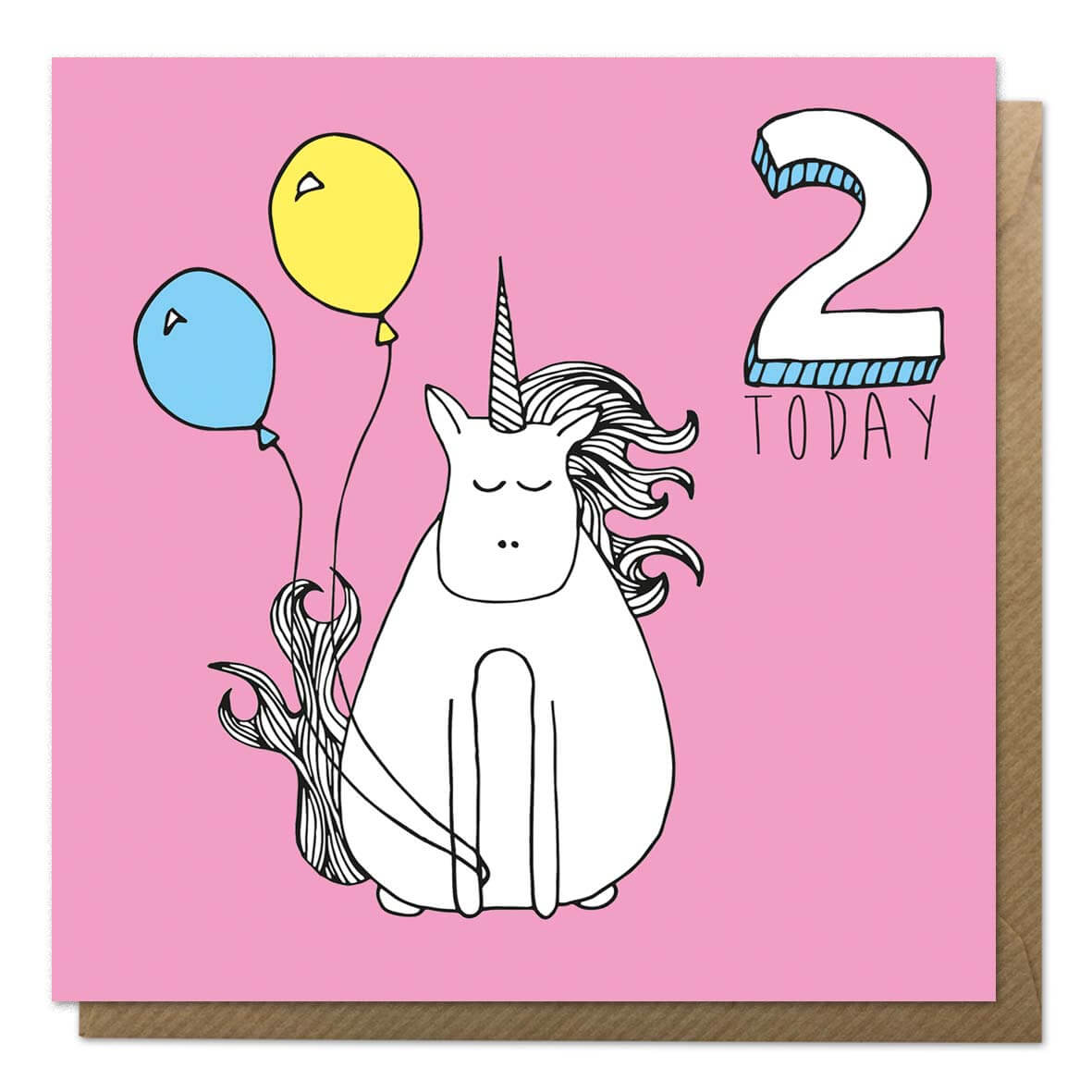 2nd Unicorn Birthday Card | Neon Magpie