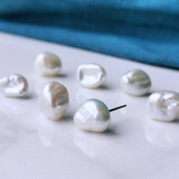 Large Freshwater Pearl Earrings - White Pearls and Hypoallergenic Tita –  CATLOGIX