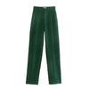 Pantalon ajusté taille haute-Vert foncé-XS- - Belishop