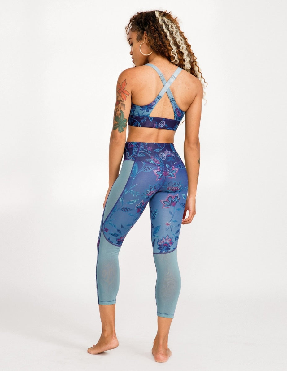 Imagine High Waist Legging Reversible - Enchanted Garden Obsidian - DEVALA