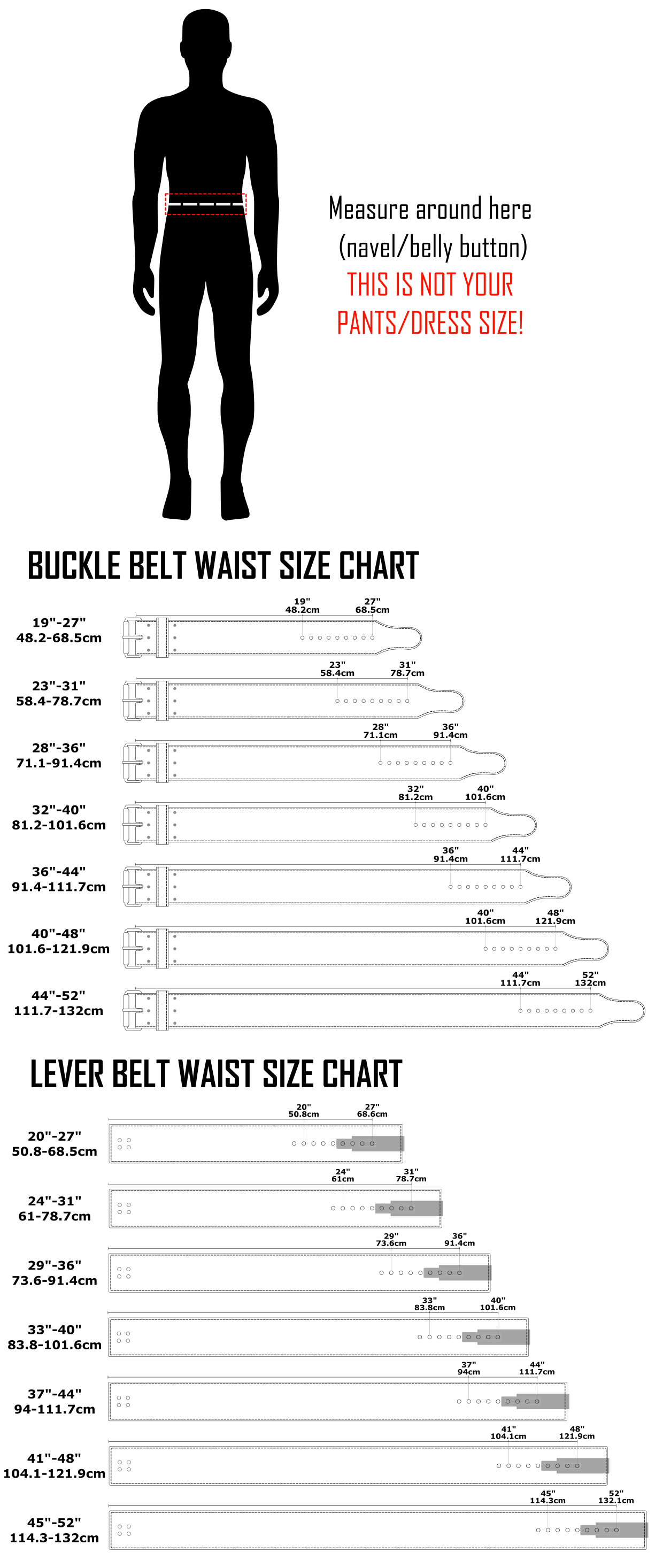 Custom Leather Weightlifting Belt Size Chart – Anvil Strength Co