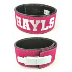 custom-leather-weightlifting-belt-pink-suede-white-lever