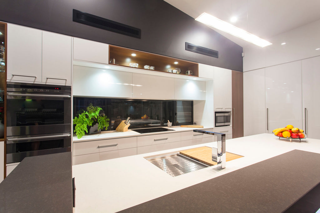 LED lights in modern kitchen