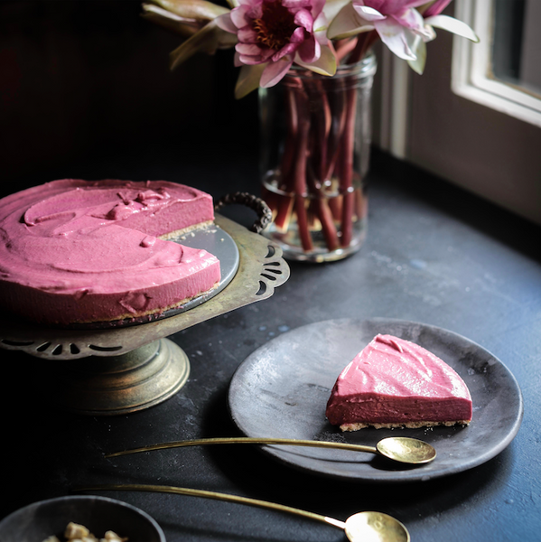 Papaya Beet Frozen Vegan Cheesecake