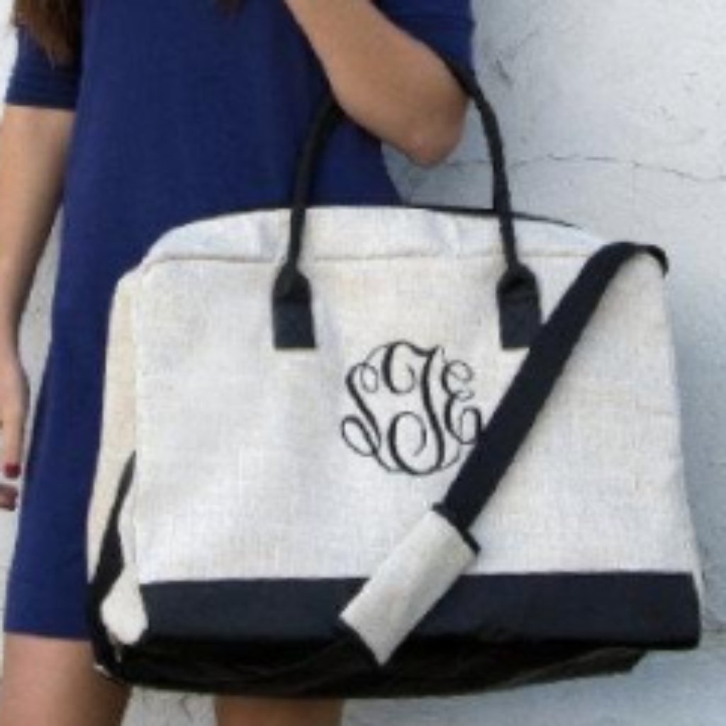 monogrammed travel bag