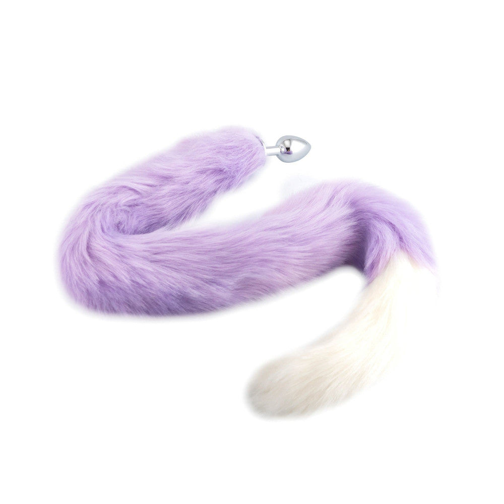 32 Purple With White Fox Tail Plug Love Plugs