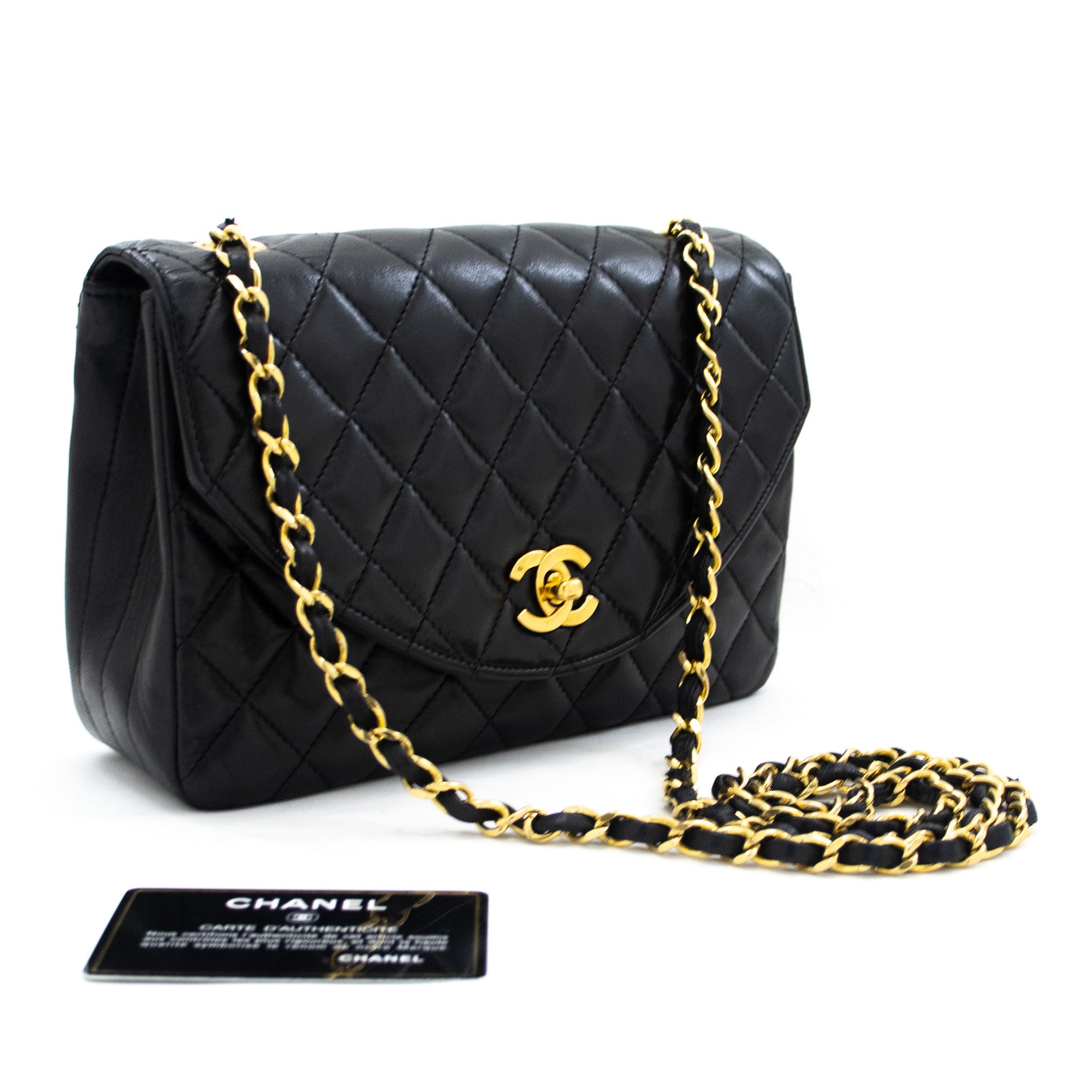 Chanel Brand New Black Crinkled Leather Coin Purse Crossbody Bag  LAR  Vintage