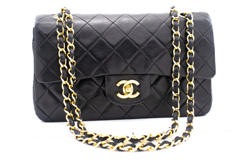 Chanel White Quilted Lambskin Vintage Small Classic Double Flap