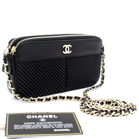 CHANEL Classic Large 11 Chain Shoulder Bag Black Grained Calfskin h58 –  hannari-shop