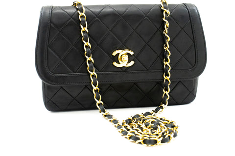 CHANEL Classic Maxi 13 2.55 Flap Chain Shoulder Bag Black Lamb h22 –  hannari-shop