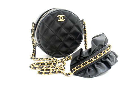 CHANEL Diana Flap Chain Shoulder Bag Black Quilted Lambskin Purse k35 –  hannari-shop