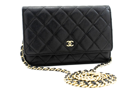 CHANEL Caviar Wallet On Chain WOC Black Shoulder Bag Crossbody Leather  ref.204611 - Joli Closet