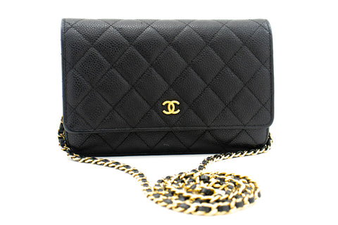 CHANEL Gold Medallion Caviar Shoulder Bag Shopping Tote Black i53 –  hannari-shop