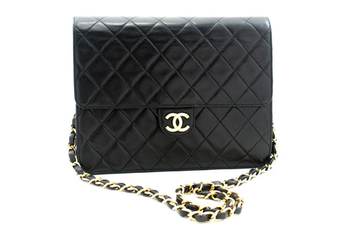 CHANEL 2.55 Double Flap Small Chain Shoulder Bag Black Lambskin h21 –  hannari-shop