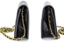 CHANEL Full Flap Chain Shoulder Bag Clutch Black Quilted Lambskin h11 hannari-shop