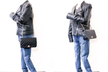 CHANEL lančana torba za rame s punim preklopom, crna prošivena koža od jagnjeće kože g79 hannari-shop
