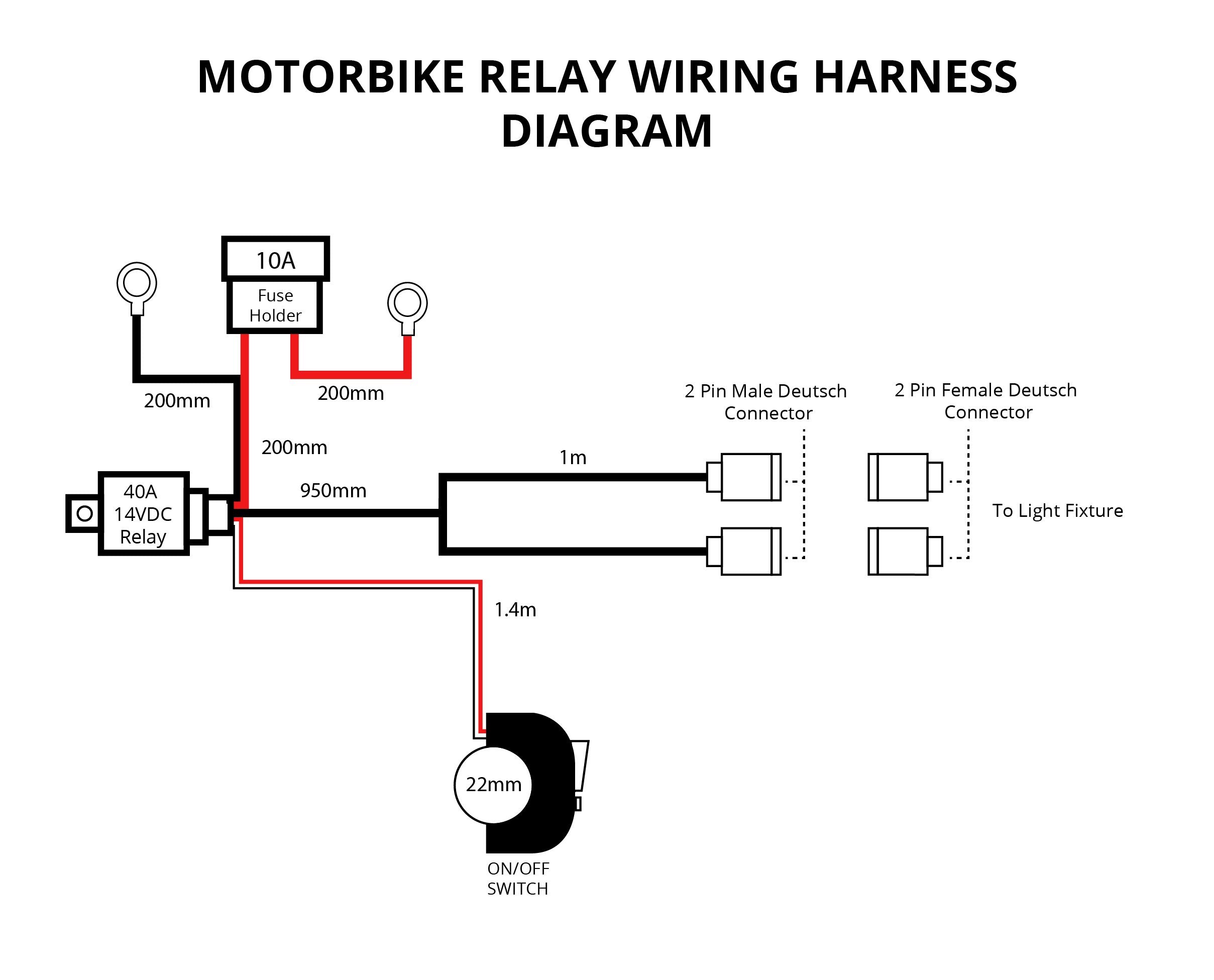 Lights - Motorbike Relay Wiring Harness For 2 X 10W Lights for sale in