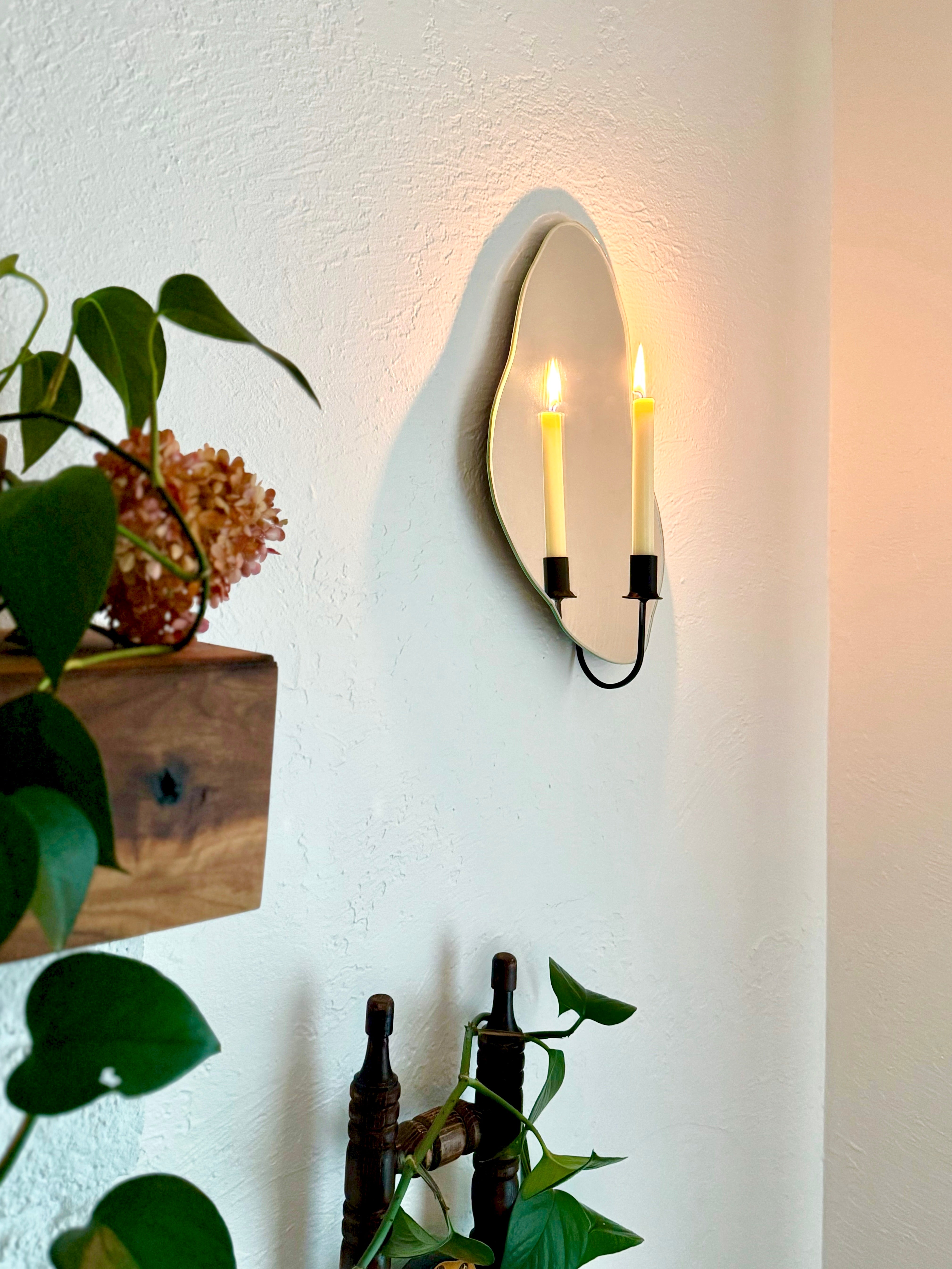 Shell Mirror Candle Sconce