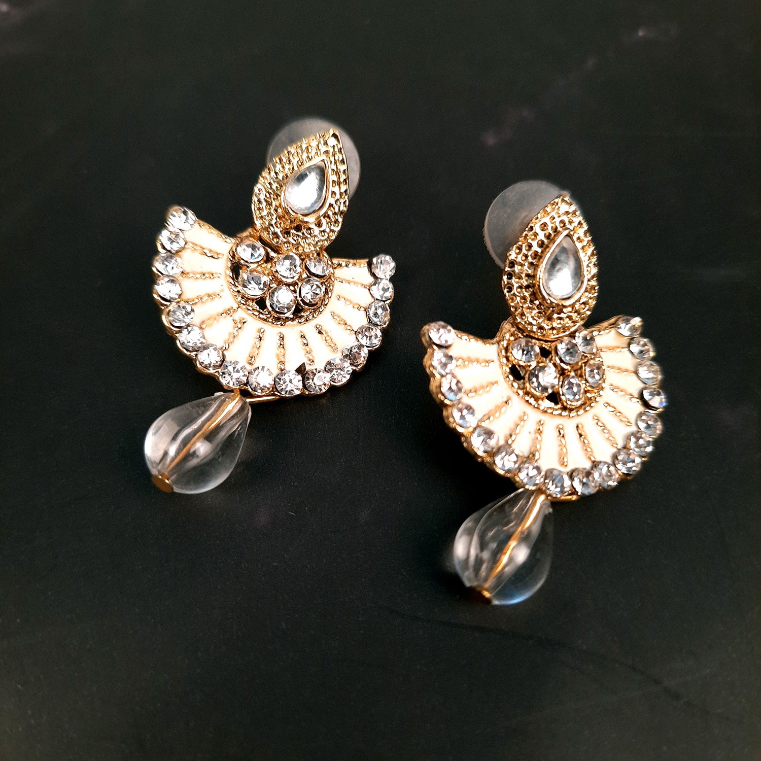 Moonstruck Diamond Dangle Drop Earrings for Girls Stylish (Silver) –  www.Moonstruckinc.com