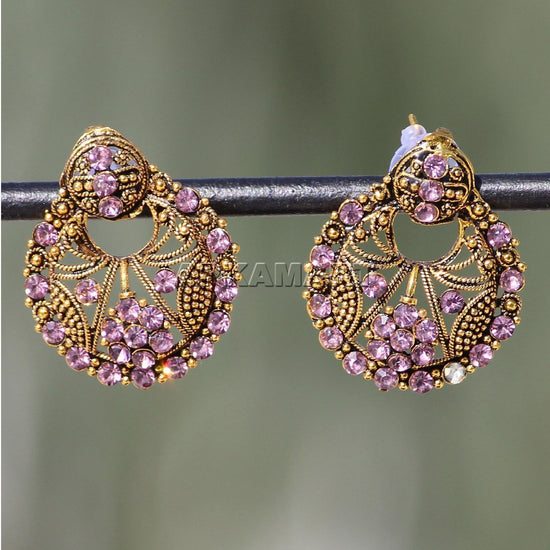 Flipkart.com - Buy CRUNCHY FASHION Traditional Round Pink Floral Golden  Jhumki Earrings Alloy Jhumki Earring Online at Best Prices in India