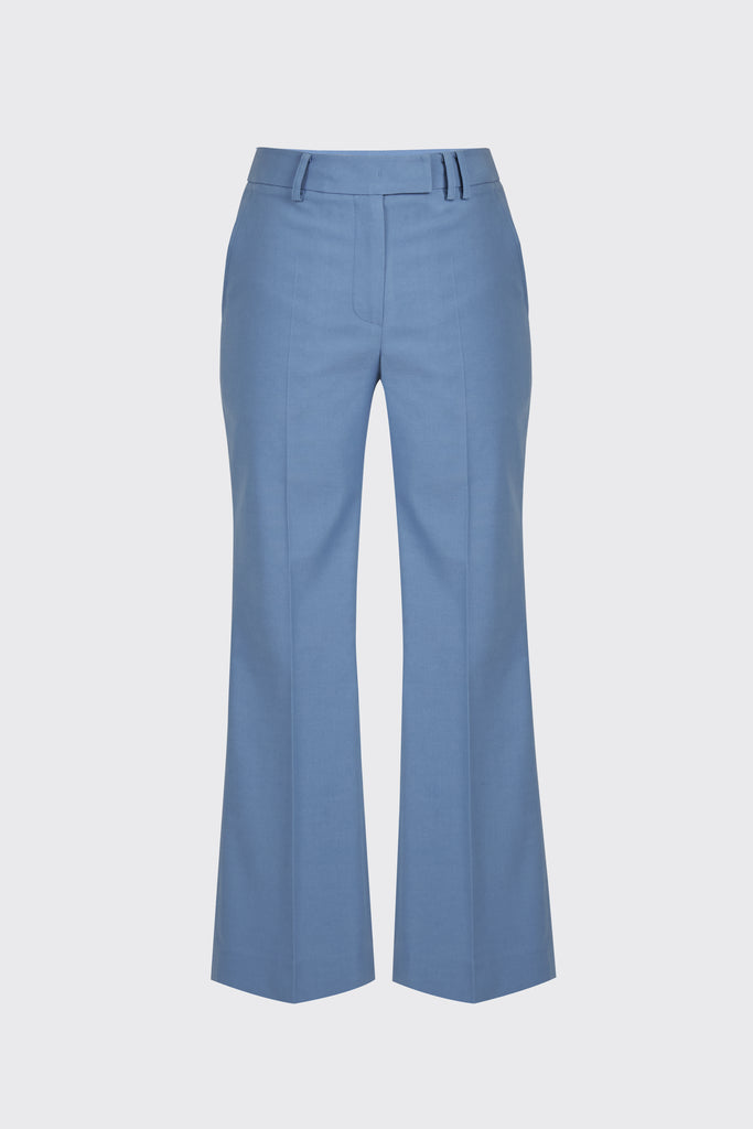 [60% OFF] Light blue linen cropped flare trousers – Moon Choi