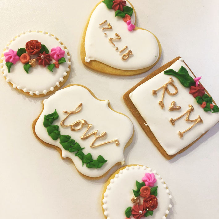 Wedding Biscuits for M + R – Aimee Lloyd Macarons