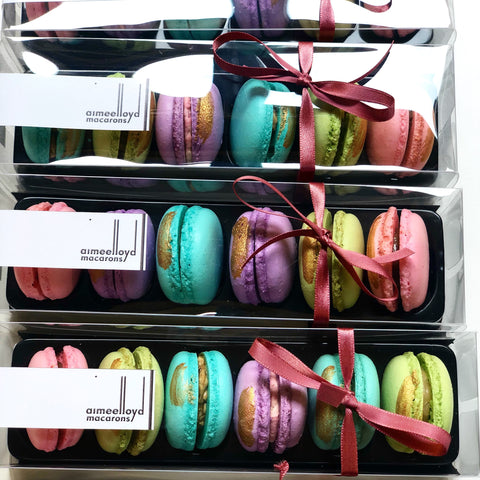 Jewel coloured macaron gift box
