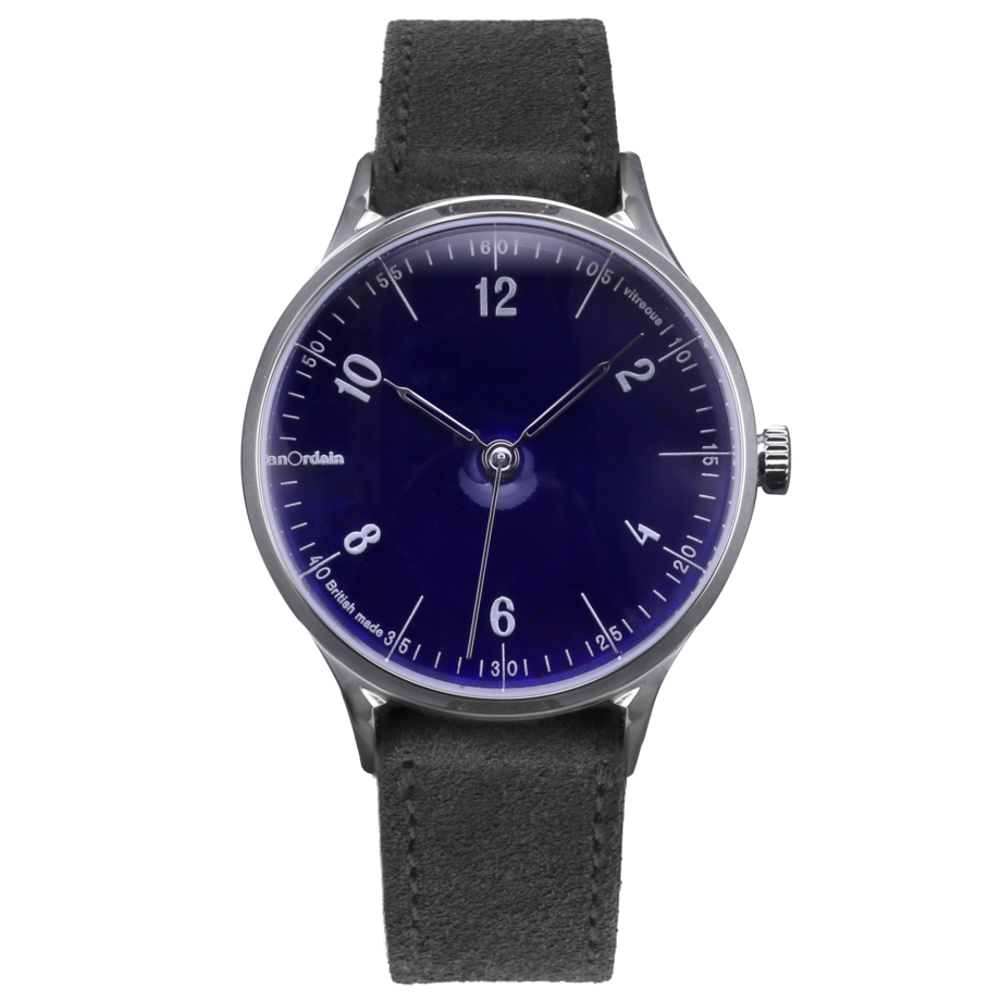 anOrdain Model 1 Watch with Translucent Blue Enamel Dial