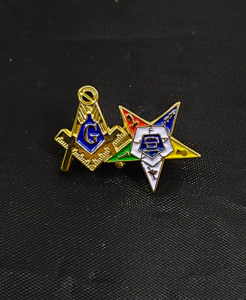 Masonic Square Compass + Order of the Eastern Star Lapel Pin – Mark Well