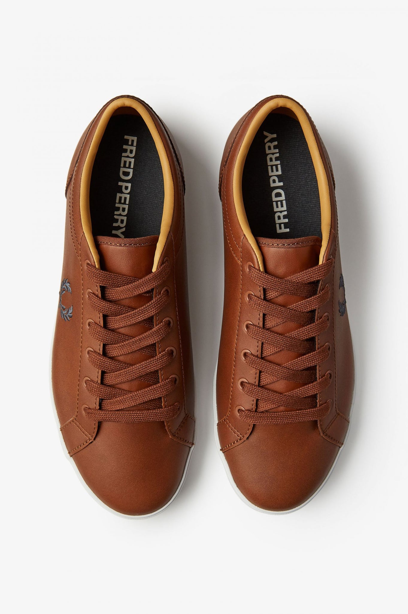 fred perry baseline leather tan