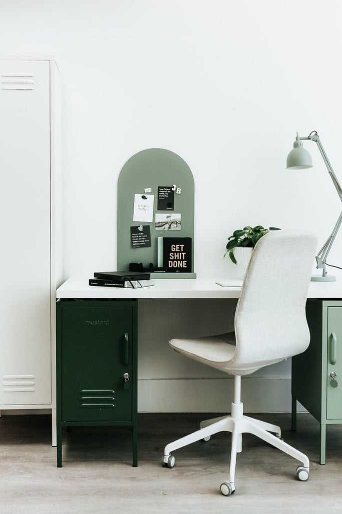 mustard made green lockers desk