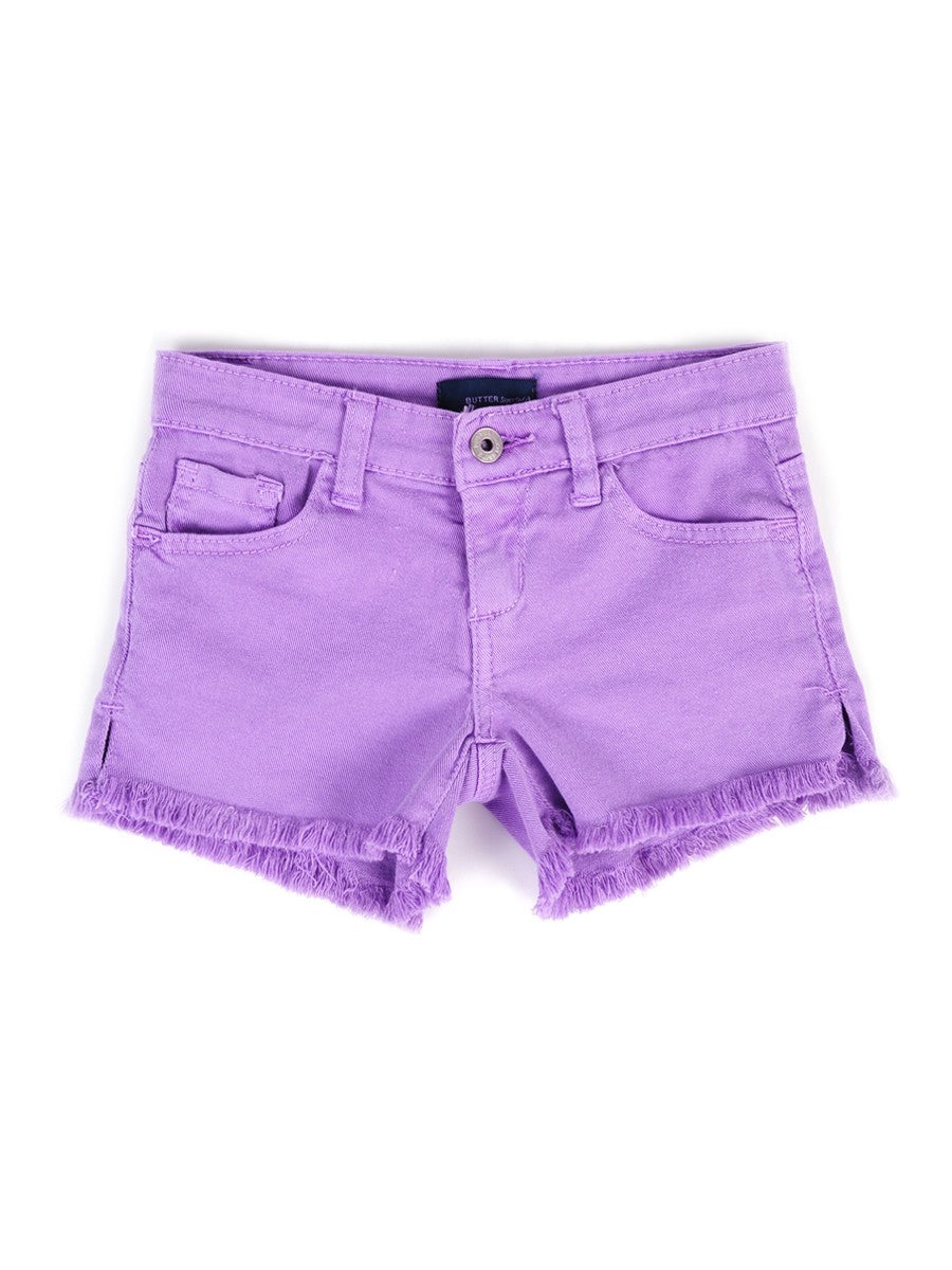 lavender denim shorts