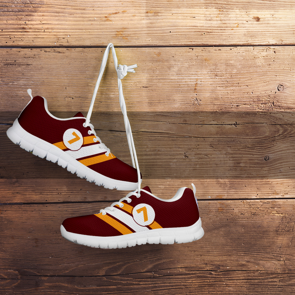 claret and amber trainers