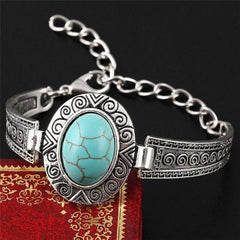 bracelet métal turquoise