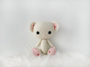 White & Pink Mini Bear