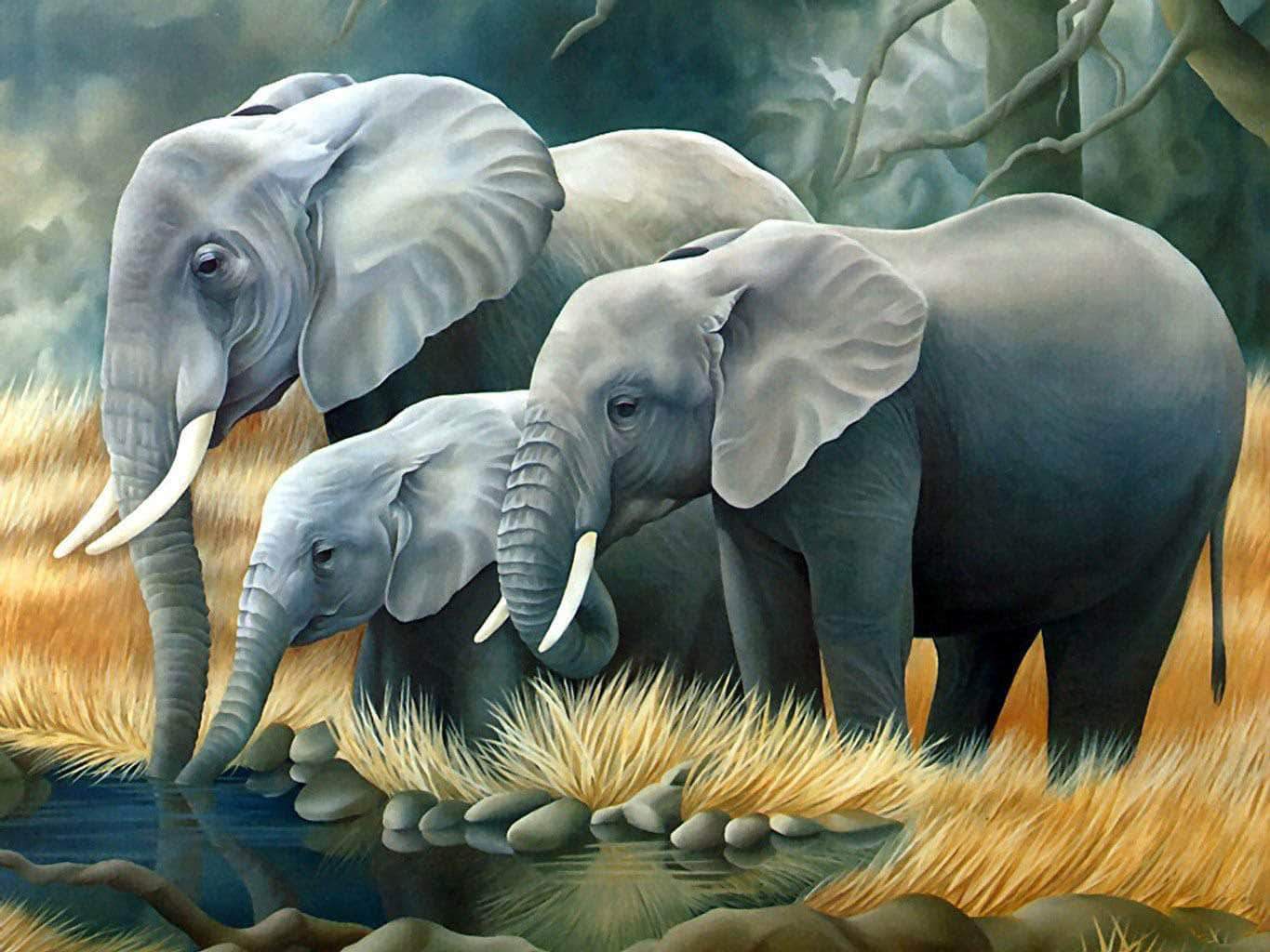 Elephant Family Diamond Painting - Pretty Neat Creative