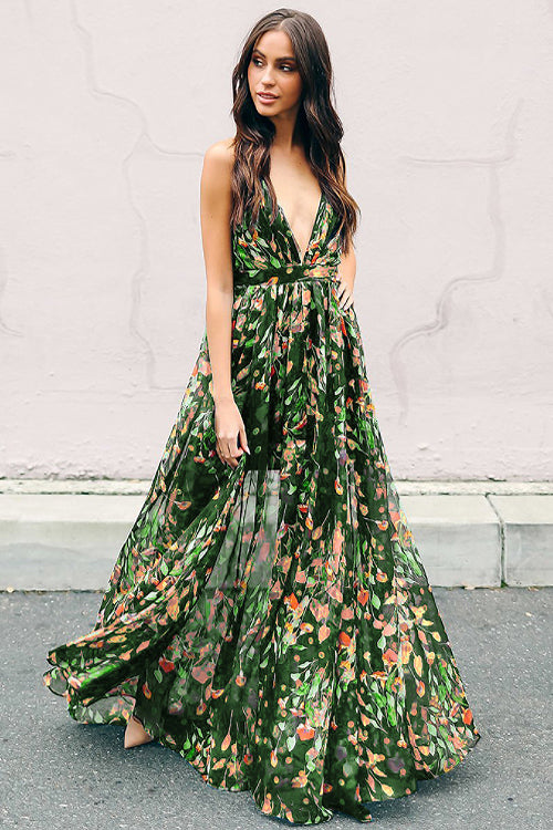 bohemian print maxi dress