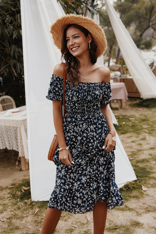 Days Like This Printed Off Shoulder Midi Dress - 3 Colors
