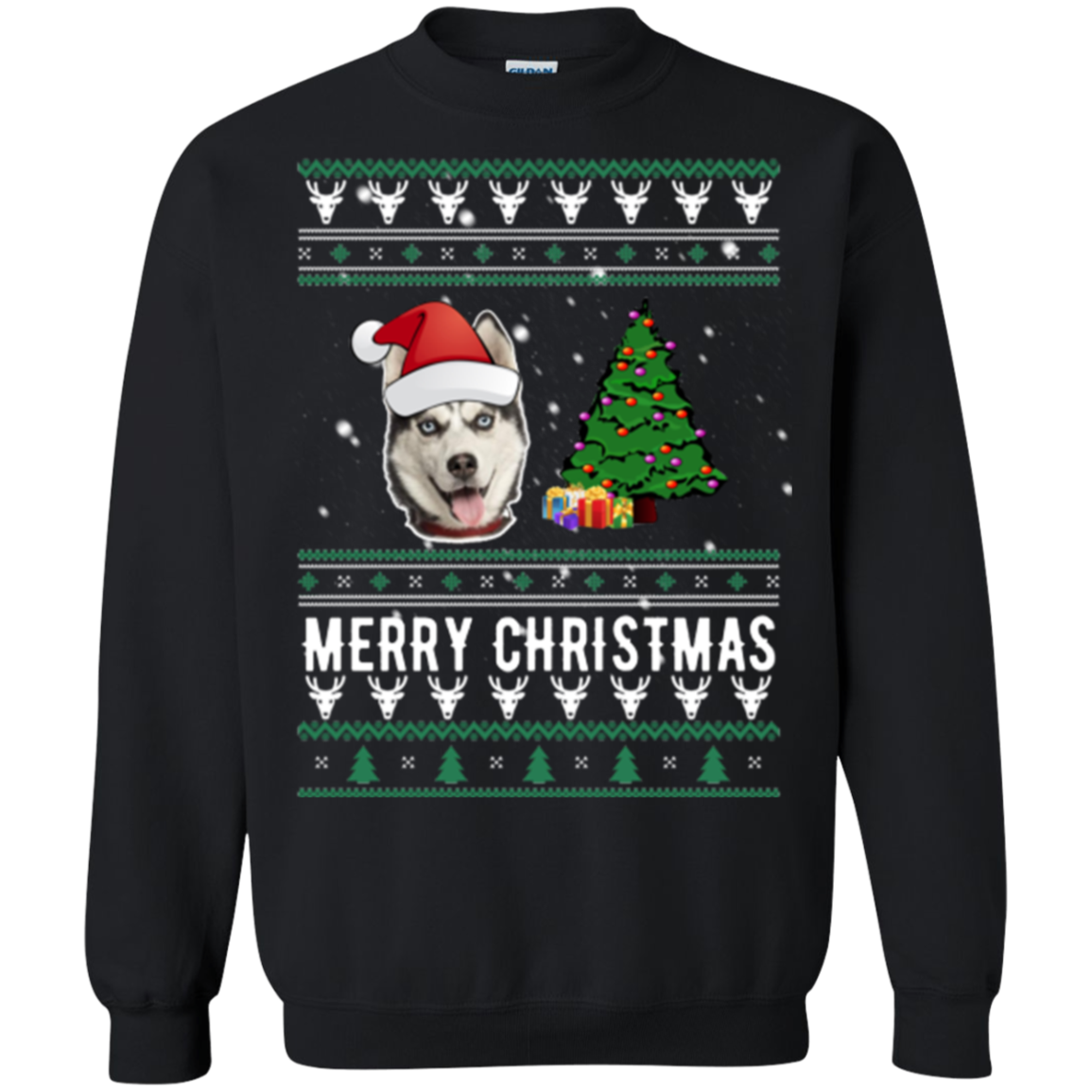 Husky Ugly Christmas Sweater - Teesmiley