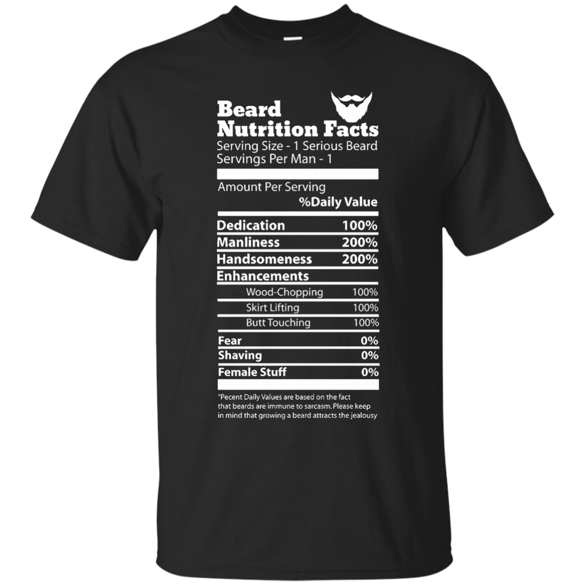 Beard Nutrition Facts Shirts - Teesmiley