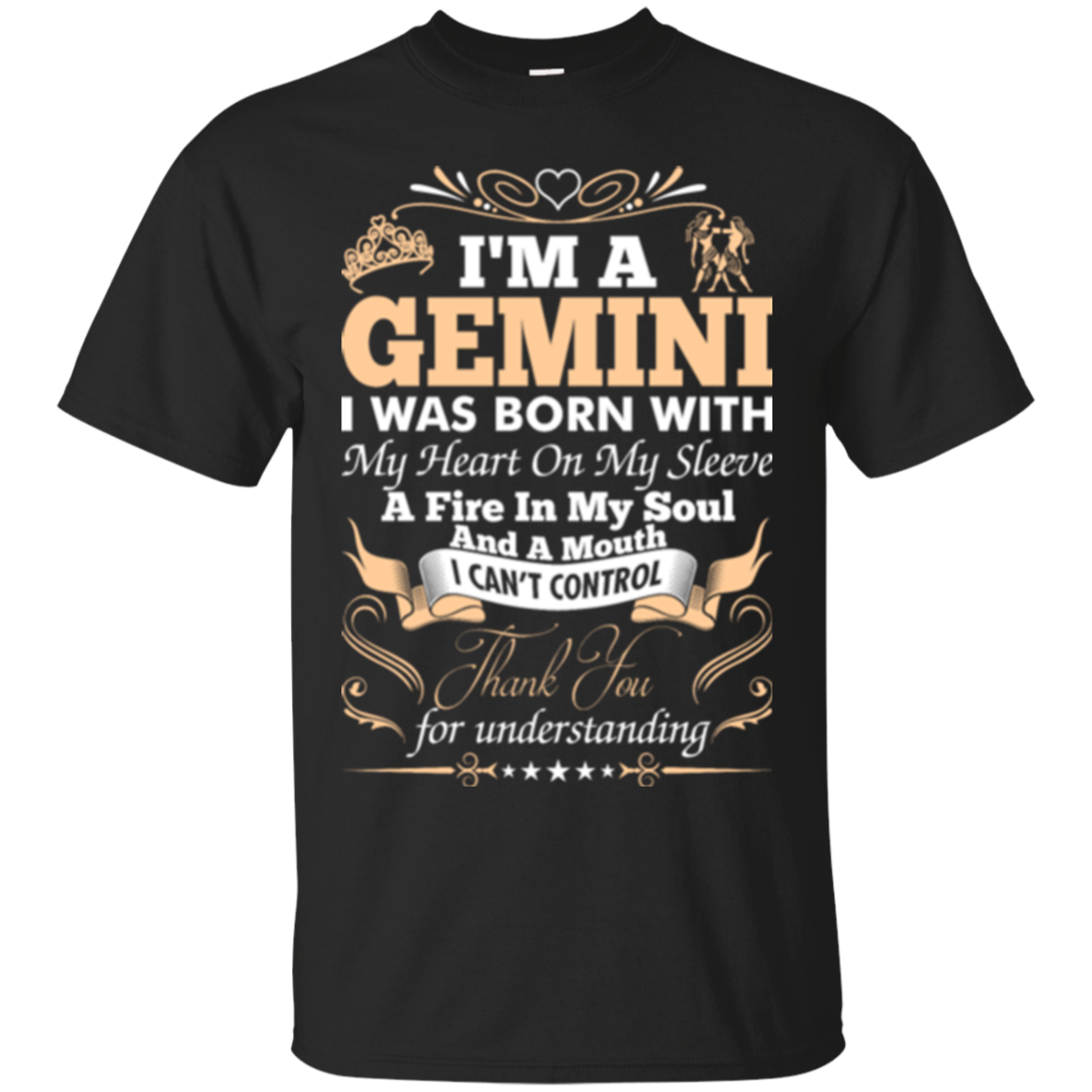 Gemini Shirts I Am Gemini Born With Heart On Sleeve & Mouth Can't ...