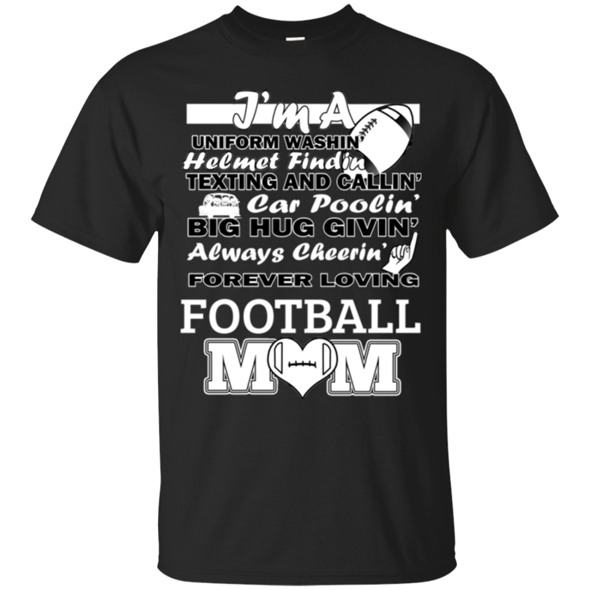 Football Player Mom Shirts Quote Forever Loving Football Mom T shirts ...
