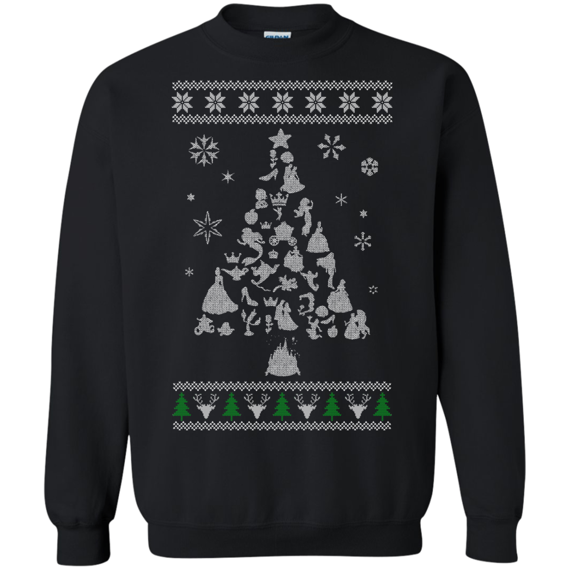 Disney Princess Ugly Christmas Sweater Xmas Tree - Teesmiley
